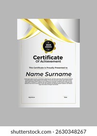 Plantilla elegante moderna del certificado del gradiente