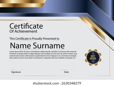 Modelo de Certificado Elegante Moderno Gradiente