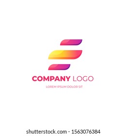 Modern and elegant gradient company logo. Design elements for start up branding and trademark. shape futuristic style. Vector EPS 10