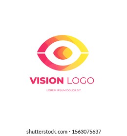 Modern and elegant gradient eye vision logo. Design elements for business branding and trademark. shape futuristic style. Vector EPS 10
