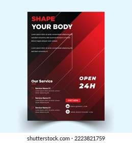 modern elegant gym fitness flyer template. Vector EPS Template