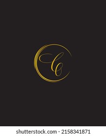Eine moderne, elegante, handgeschriebene Vorlage für das Vektorlogo vom Typ C