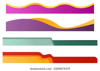 Moderno pie de página de encabezado elegante para borde de Anuncio y diseño de Sitio web