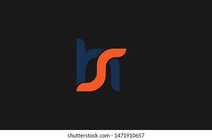 Modern and Elegant hs or sh logo design vector design template