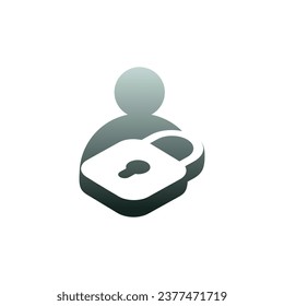 modern and elegant human padlock logo
