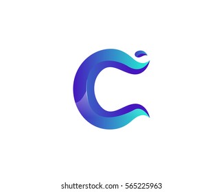 Modern Elegant Ice Flame C Alphabet Symbol Suitable For Technology Logo, Infographics, Print, Digital, Logo, Icon, Apps, T-Shirts and Other Marketing Material Purpose.