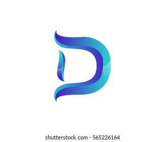 Modern Elegant Ice Flame D Alphabet Symbol Suitable For Technology Logo, Infographics, Print, Digital, Logo, Icon, Apps, T-Shirts and Other Marketing Material Purpose.