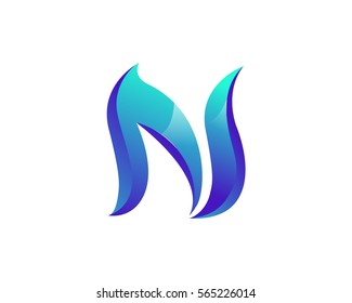 Modern Elegant Ice Flame N Alphabet Symbol Suitable For Technology Logo, Infographics, Print, Digital, Logo, Icon, Apps, T-Shirts and Other Marketing Material Purpose.