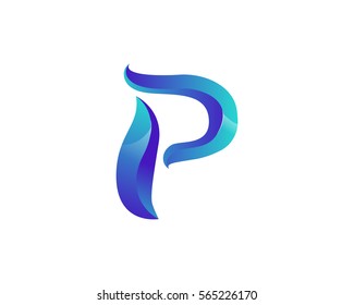 Modern Elegant Ice Flame P Alphabet Symbol Suitable For Technology Logo, Infographics, Print, Digital, Logo, Icon, Apps, T-Shirts and Other Marketing Material Purpose.