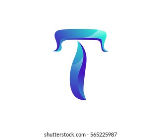 Modern Elegant Ice Flame T Alphabet Symbol Suitable For Technology Logo, Infographics, Print, Digital, Logo, Icon, Apps, T-Shirts and Other Marketing Material Purpose.