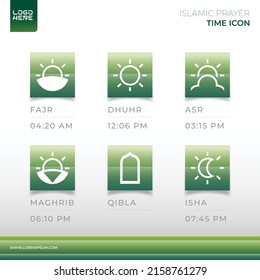 modern elegant icon collection design islamic prayer time