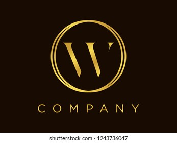 Modern and Elegant illustration initial in gold circle.