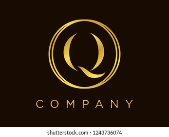 Modern and Elegant illustration initial in gold circle.