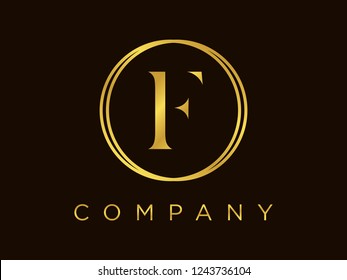 Modern and Elegant illustration initial in gold circle.