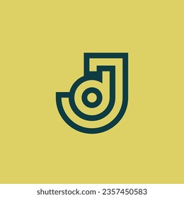 Modern and elegant initial letter JD or DJ monogram logo