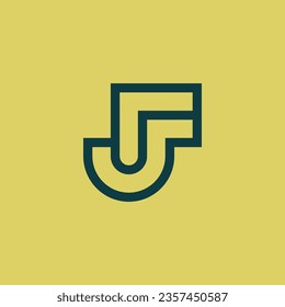 Modern and elegant initial letter JF or FJ monogram logo