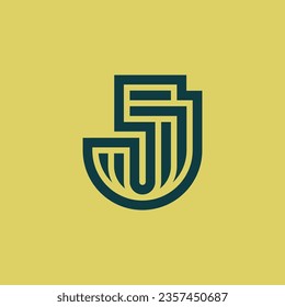 Modern and elegant initial letter JQ or QJ monogram logo