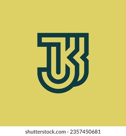 Modern and elegant initial letter JR or RJ monogram logo