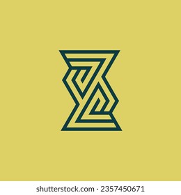 Letra inicial moderna y elegante logotipo de monograma JZ o ZJ