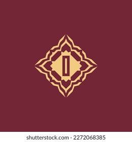 Letra inicial moderna y elegante logotipo del alfabeto del marco ornamental