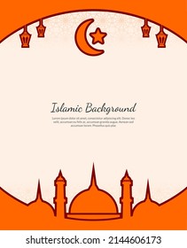  modern and elegant islamic background with islamic ornament, Vector design template, 