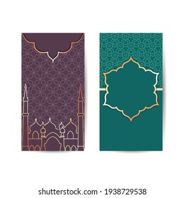 Modern  Elegant Islamic Mosque Building and pattern ornament . islamic background banner