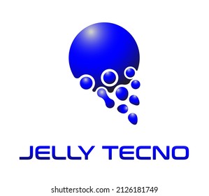 modern and elegant jellyfish shaped technology logo 