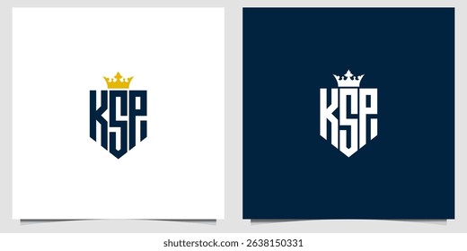A modern and elegant KSP initial monogram crest logo design vector template artwork for branding, logo and design inspiration or decoration