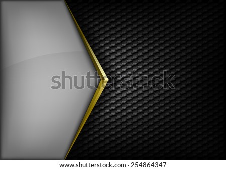 Modern elegant layout. Gold arrow between gray and black spaces. Version without sample text. You can find version with sample text in my gallery.