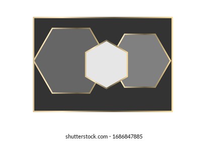 Modern elegant layout. Golden arrow between gray and black spaces.vector illustration. eps 10