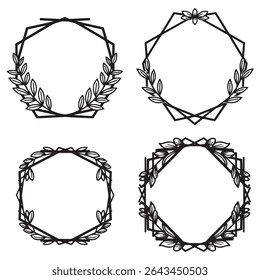 Moderne en Elegante Bladige Vintage Decoratieve Floral Frames Vector Collection
