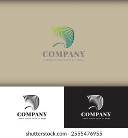 A modern and elegant leaves logo design featuring clean, minimalistic lines and natural elements. The design symbolizes growth, sustainability, and harmony, making it perfect for eco-friendly brands