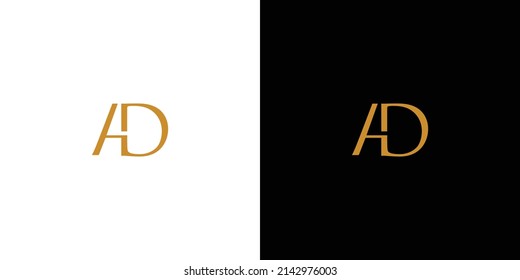 Diseño del logotipo de las iniciales AD de letras modernas y elegantes
