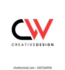 Modern elegant letter CW logo design vector for business company