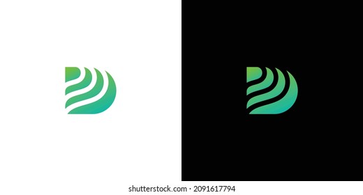 Modernes und elegantes Buchstaben D initialisiert Logo-Design.