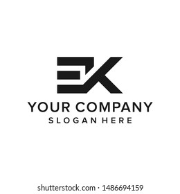 Modern elegant letter EK logo design vector