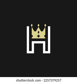 modern elegant letter H crown royal premium logo