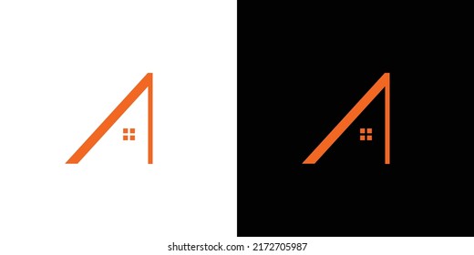 Modern and elegant letter A house logo design