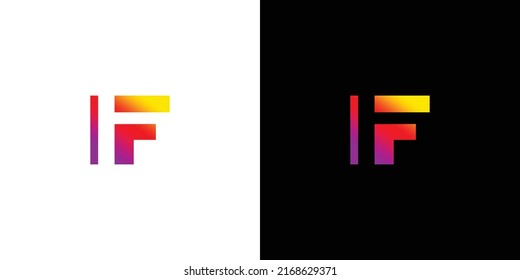 Letra moderna y elegante Diseño inicial del logotipo IF 2