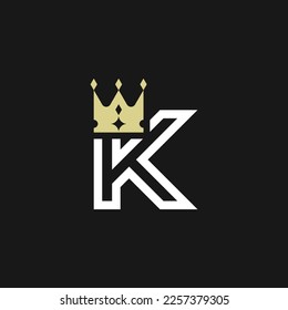 modern elegant letter K crown royal premium logo