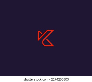 Último vector de plantilla de logotipo K Símbolo abstracto de monograma	