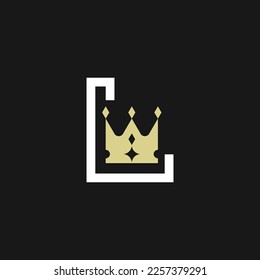 modern elegant letter L crown royal premium logo