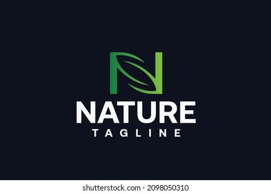 Modern and elegant Letter "N" Nature logo