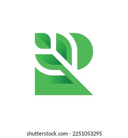 Modern and Elegant letter R leaf or leaves logo