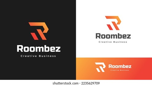 Modernes, elegantes R-Logo-Design-Template