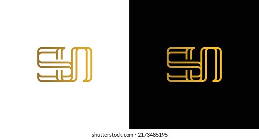 Modern and elegant letter SN initials logo design