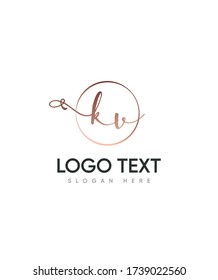 Modern elegant letter type K and V linked  logo template, Vector logo for business and company identity 