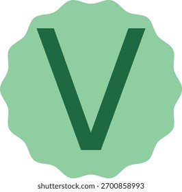 Moderno y elegante Vector de letra V creado en una fuente con estilo. Perfecto para el diseño de logotipos, tipografía, arte, materiales educativos, proyectos de marca e ilustraciones de alfabeto decorativo.