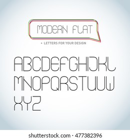 Modern Elegant light font, vector alphabet letters design. Isolated vector illustrations.