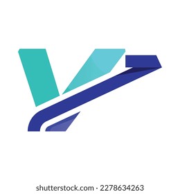 Modern and elegant logo design initial V combine with swoosh.